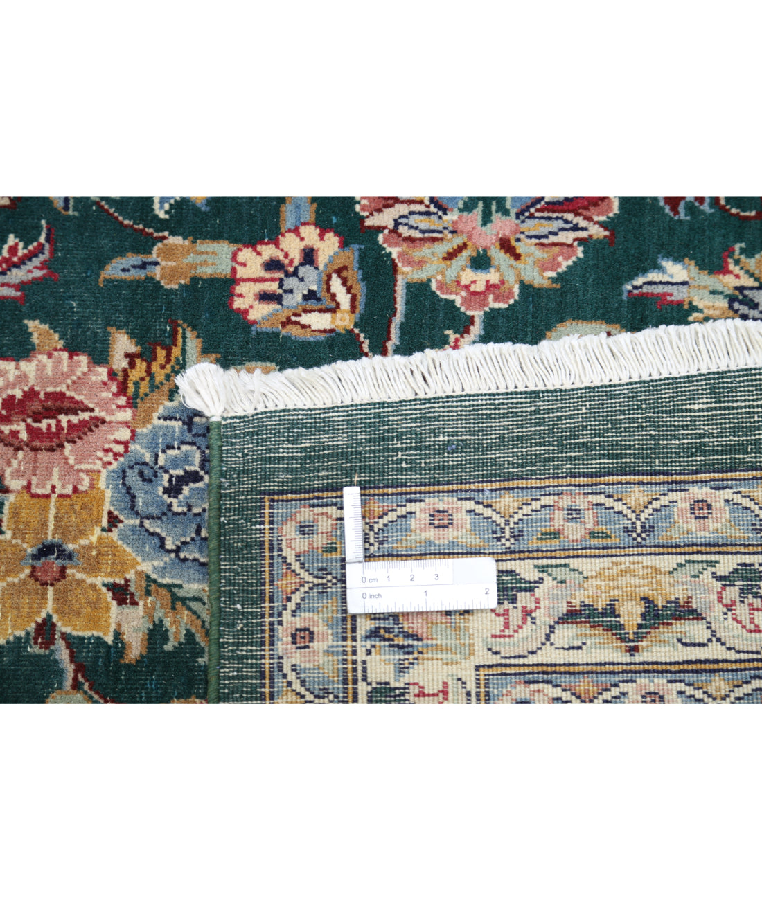 Hand Knotted Heritage Fine Persian Style Wool Rug - 9'10'' x 14'0'' 9' 10" X 14' 0" (300 X 427) / Green / Ivory