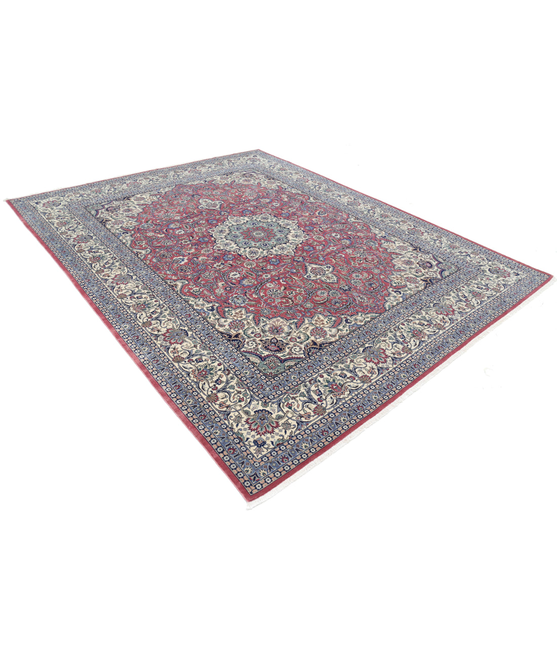 Hand Knotted Heritage Fine Persian Style Wool Rug - 7'11'' x 10'1'' 7' 11" X 10' 1" (241 X 307) / Pink / Ivory