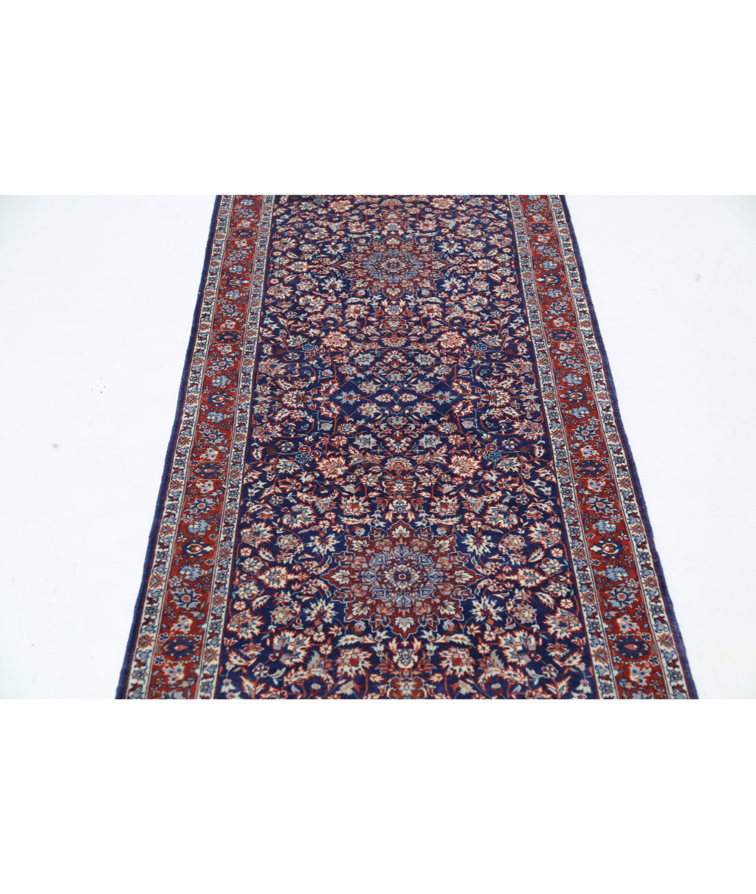 Hand Knotted Heritage Fine Persian Style Wool Rug - 2'8'' x 13'4'' 2' 8" X 13' 4" (81 X 406) / Blue / Rust
