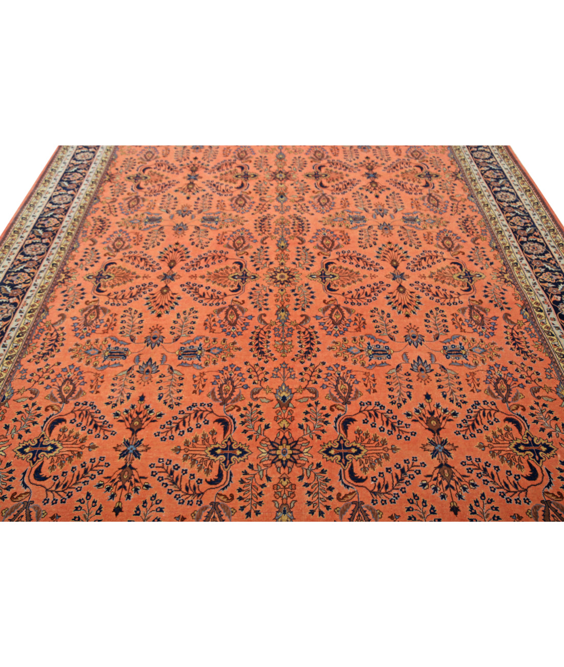 Hand Knotted Heritage Persian Style Wool Rug - 8'3'' x 11'5'' 8' 3" X 11' 5" (251 X 348) / Pink / Blue