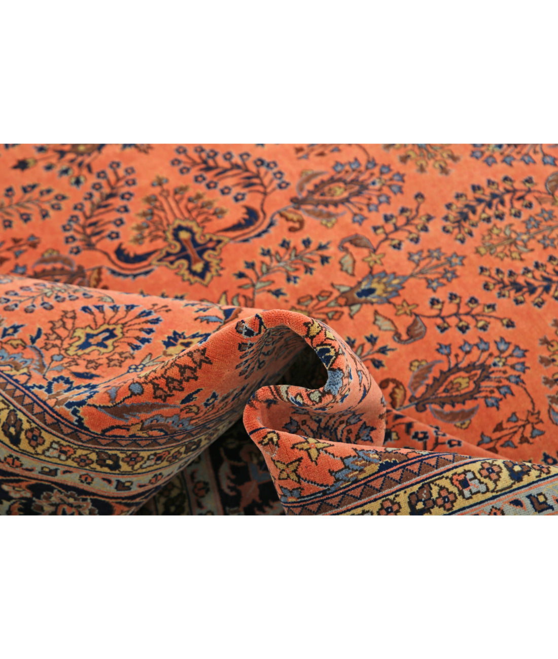 Hand Knotted Heritage Persian Style Wool Rug - 8'3'' x 11'5'' 8' 3" X 11' 5" (251 X 348) / Pink / Blue