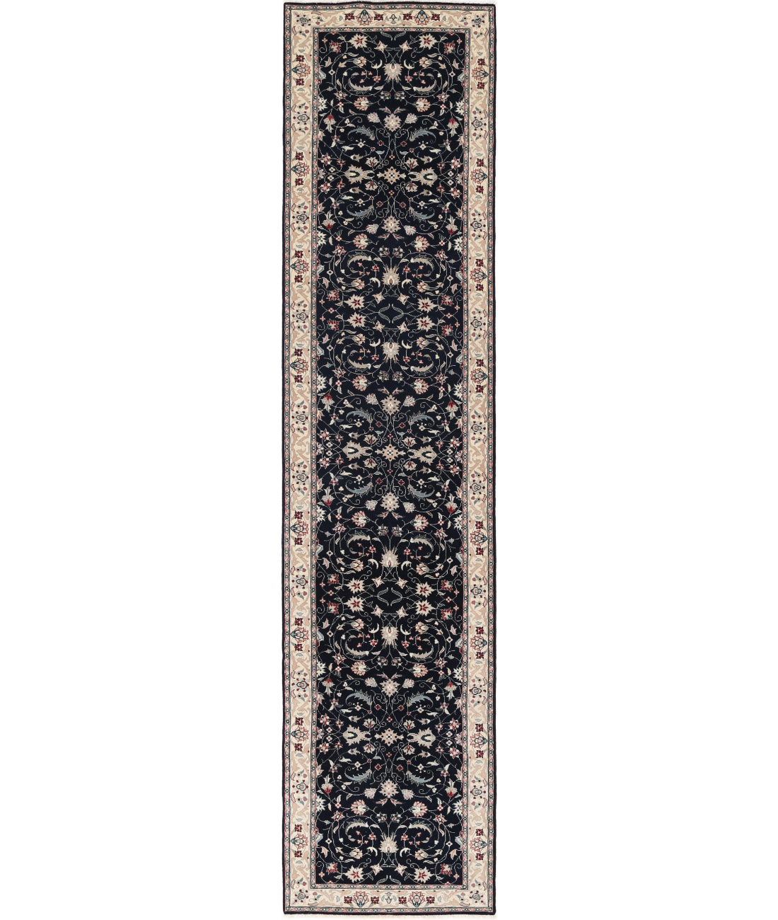 Hand Knotted Heritage Persian Style Wool Rug - 2'6'' x 11'10'' 2' 6" X 11' 10" (76 X 361) / Black / Ivory