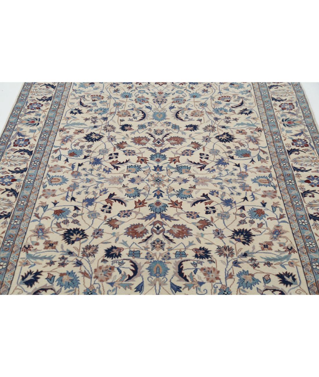 Hand Knotted Heritage Persian Style Wool Rug - 4'11'' x 8'0'' 4' 11" X 8' 0" (150 X 244) / Ivory / Blue