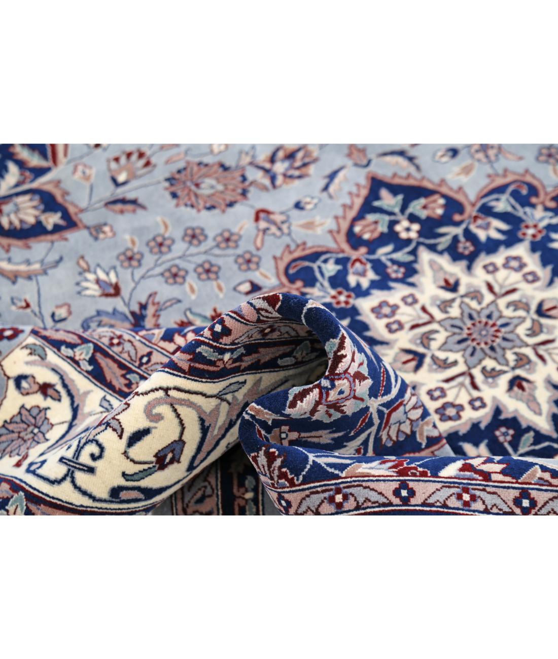 Hand Knotted Heritage Persian Style Wool Rug - 6'7'' x 6'10'' 6' 7" X 6' 10" (201 X 208) / Blue / Ivory