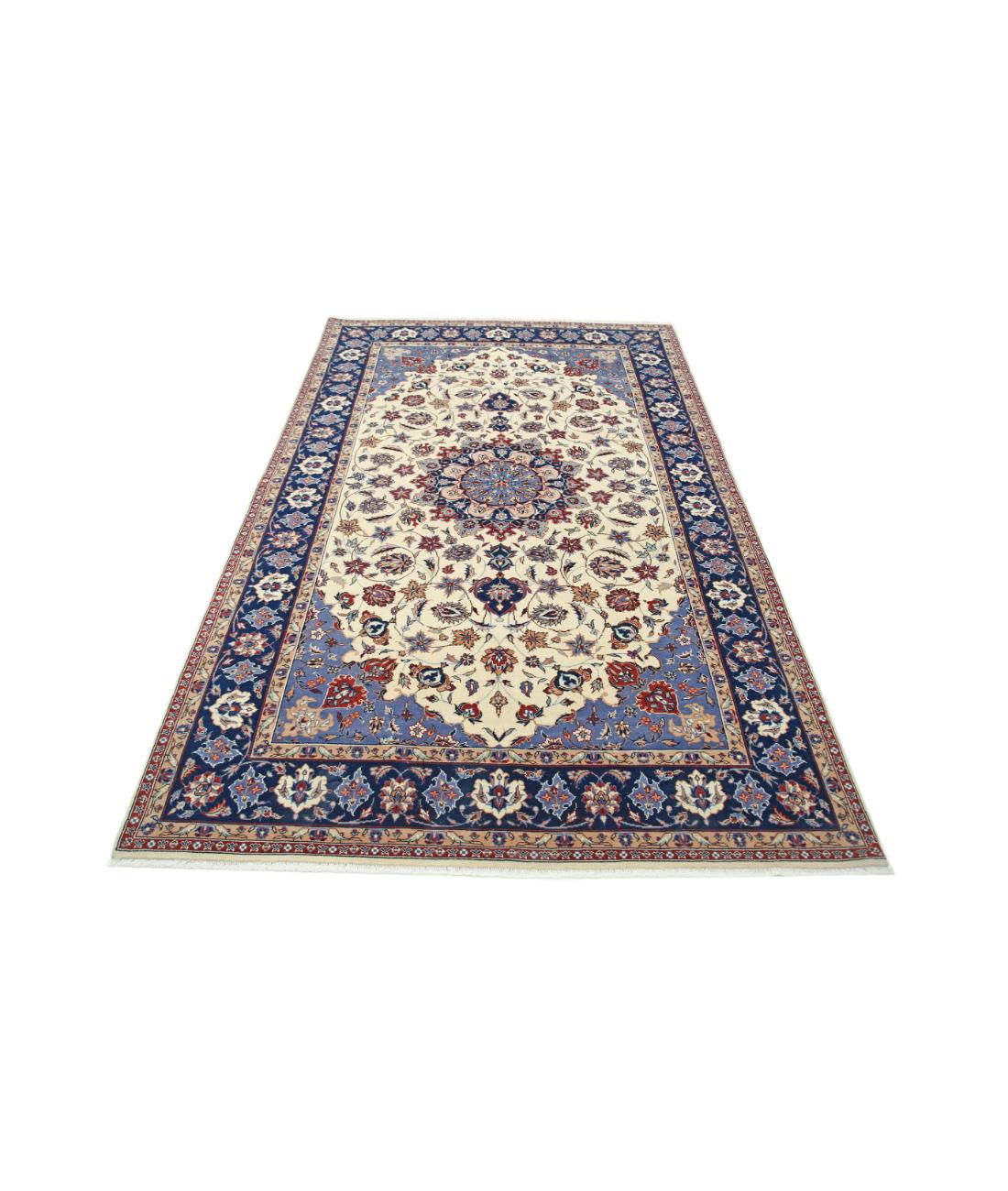 Hand Knotted Heritage Persian Style Wool Rug - 5'0'' x 7'10'' 5' 0" X 7' 10" (152 X 239) / Ivory / Blue