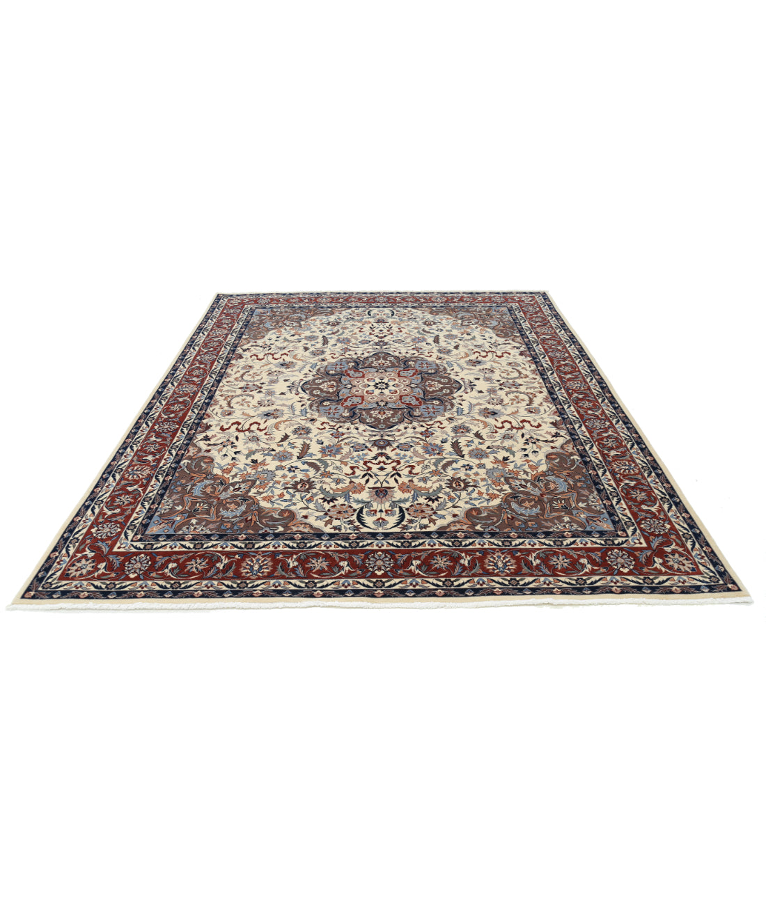 Hand Knotted Heritage Persian Style Wool Rug - 7'11'' x 9'10'' 7' 11" X 9' 10" (241 X 300) / Ivory / Rust
