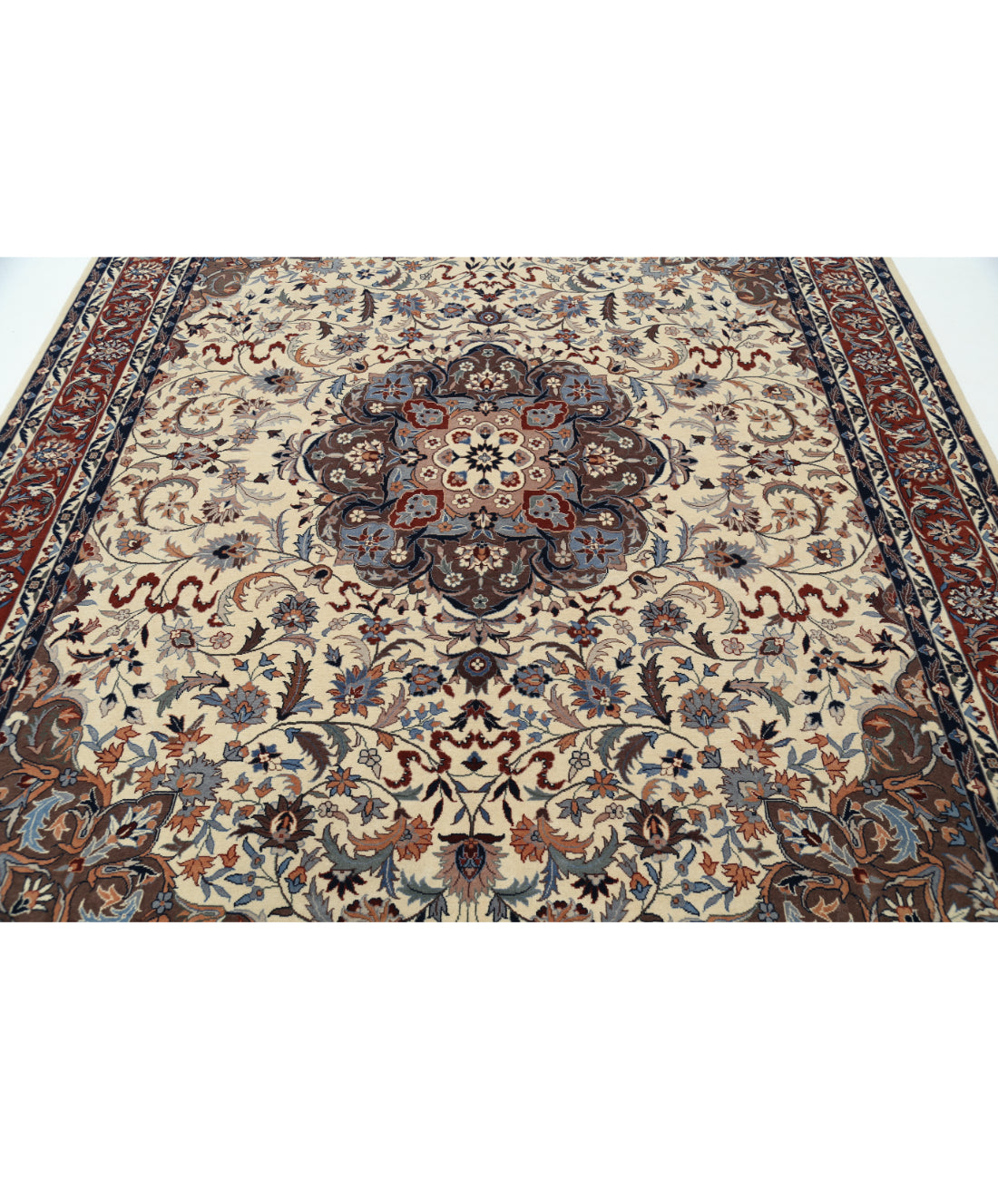 Hand Knotted Heritage Persian Style Wool Rug - 7'11'' x 9'10'' 7' 11" X 9' 10" (241 X 300) / Ivory / Rust
