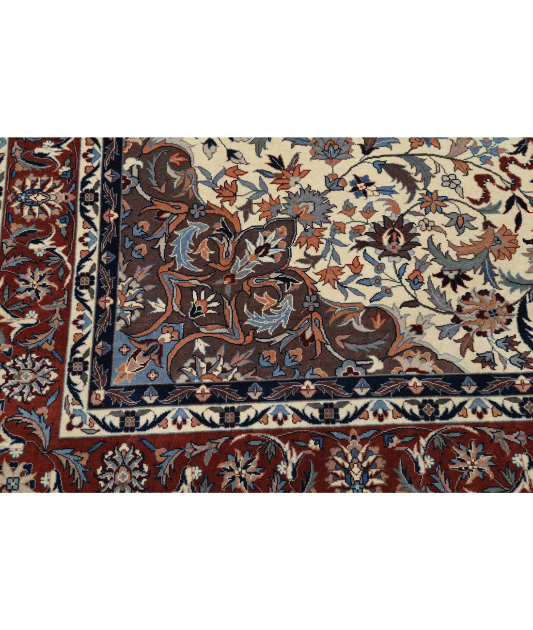 Hand Knotted Heritage Persian Style Wool Rug - 7'11'' x 9'10'' 7' 11" X 9' 10" (241 X 300) / Ivory / Rust