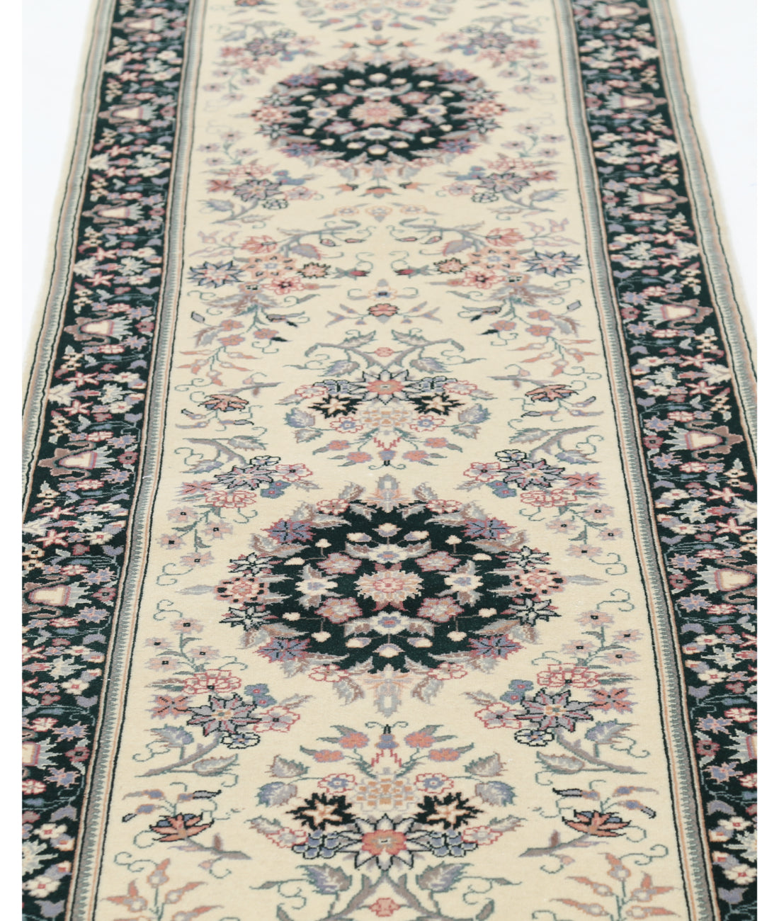 Hand Knotted Heritage Persian Style Wool Rug - 2'6'' x 14'0'' 2' 6" X 14' 0" (76 X 427) / Ivory / Green