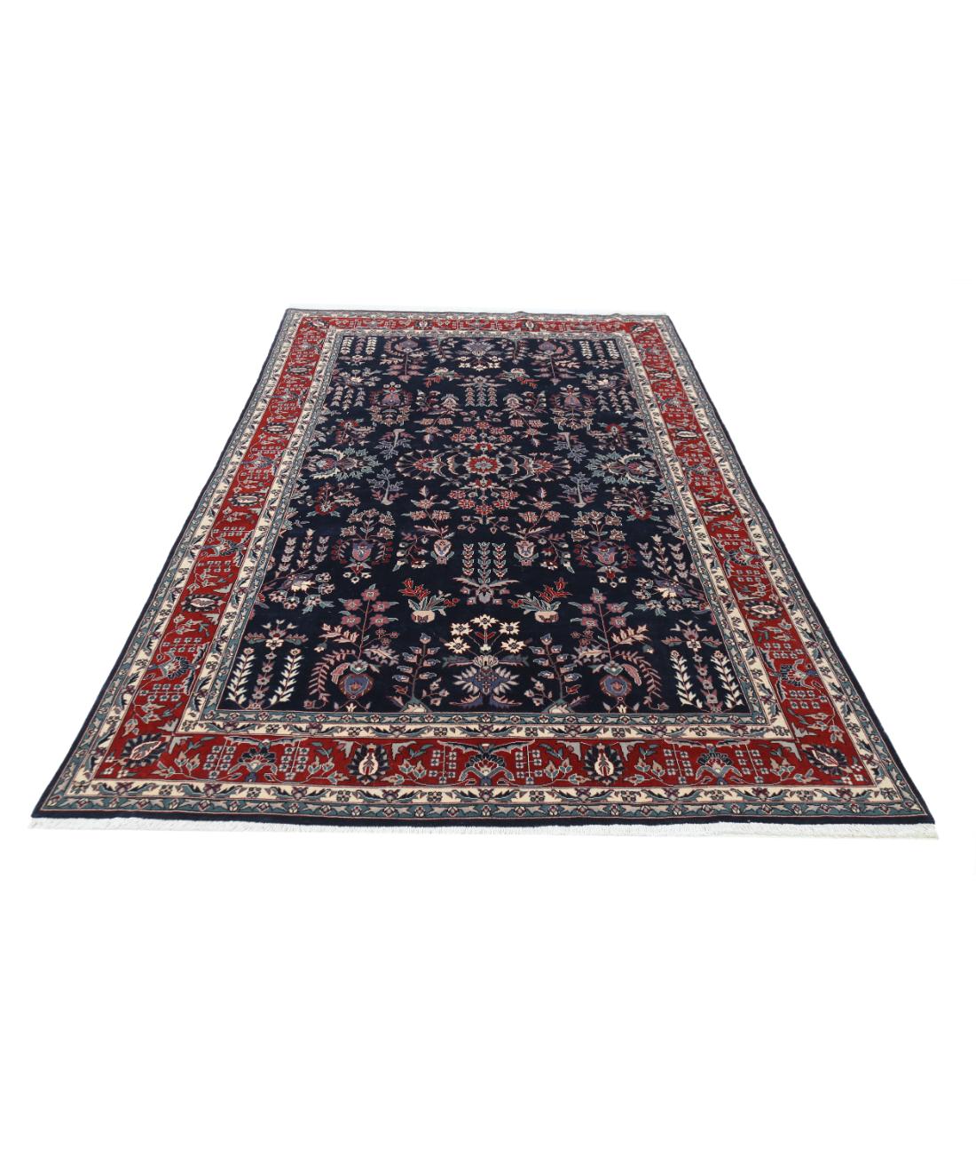 Hand Knotted Heritage Persian Style Wool Rug - 6'0'' x 9'1'' 6' 0" X 9' 1" (183 X 277) / Blue / Red