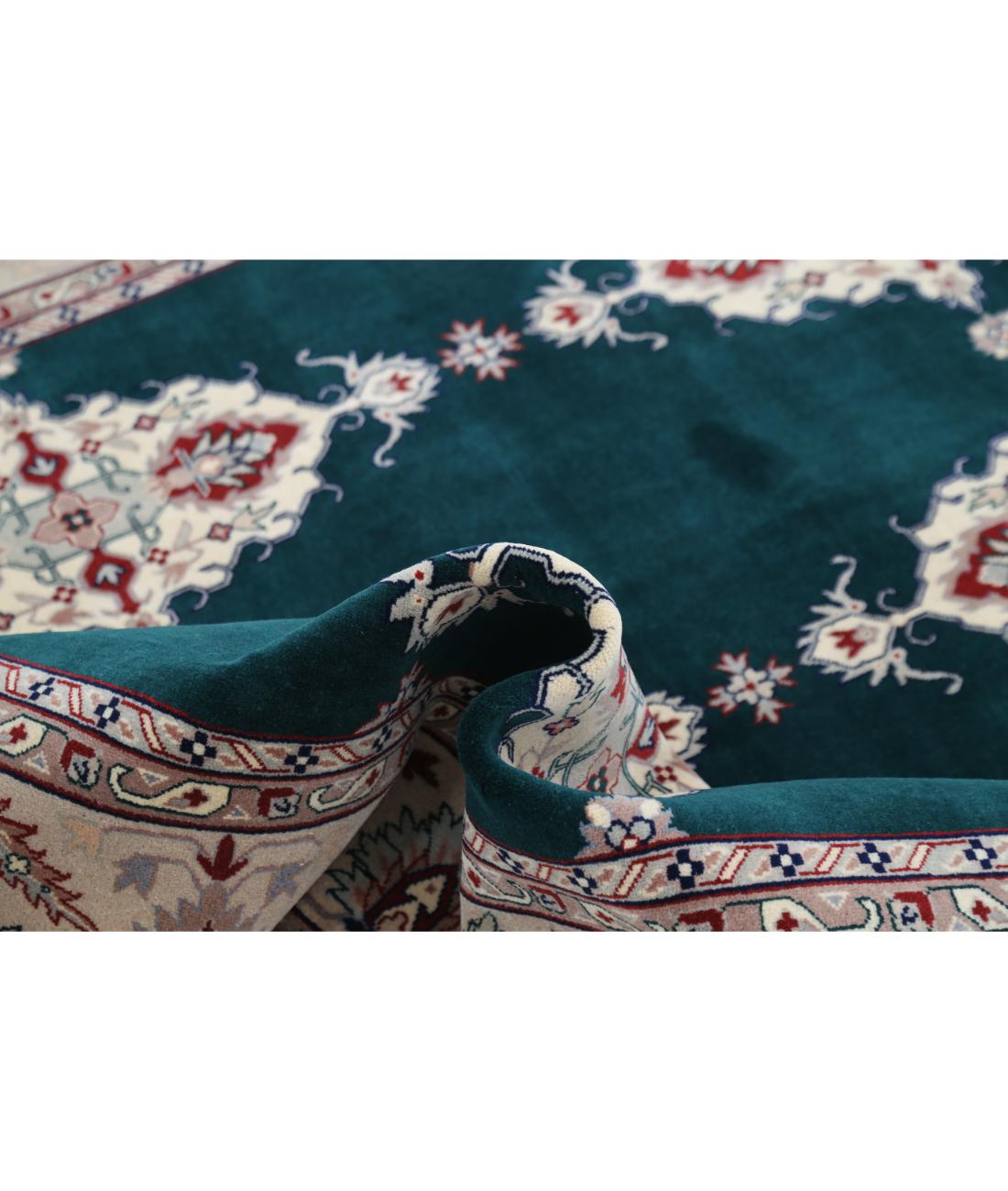 Hand Knotted Heritage Persian Style Wool Rug - 6'0'' x 8'11'' 6' 0" X 8' 11" (183 X 272) / Green / Ivory