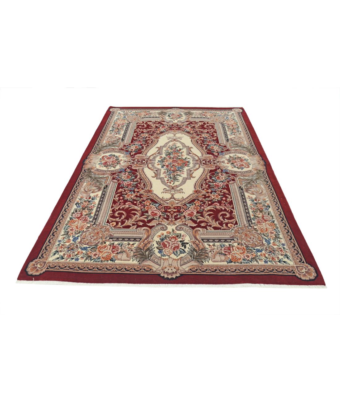 Hand Knotted Heritage Persian Style Wool Rug - 5'10'' x 8'11'' 5' 10" X 8' 11" (178 X 272) / Red / Ivory