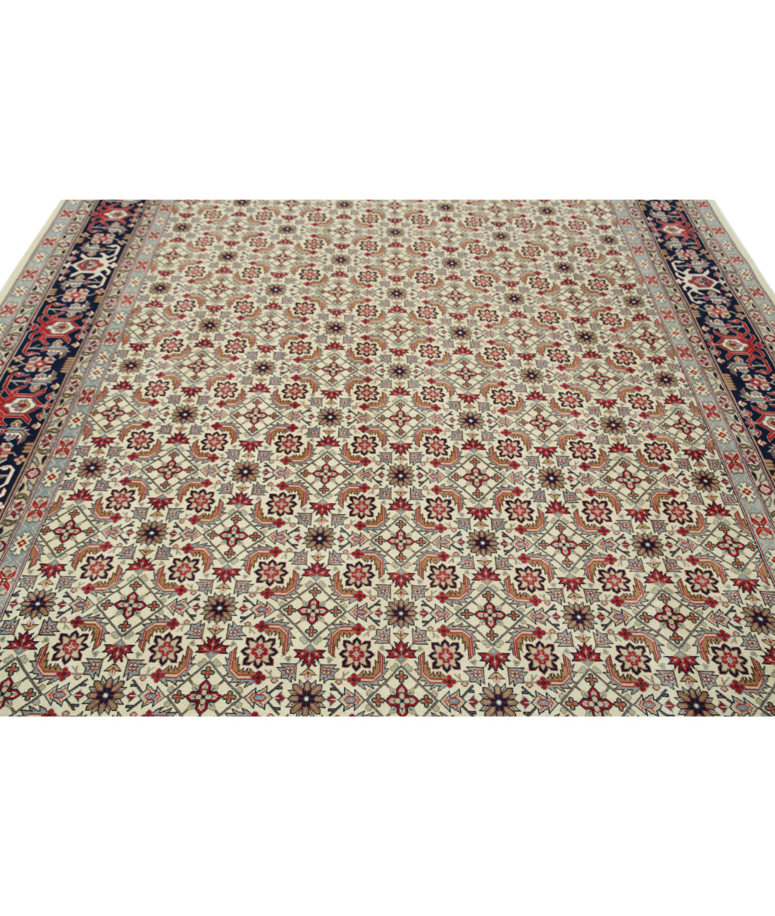 Hand Knotted Heritage Persian Style Wool Rug - 8'2'' x 11'8'' 8' 2" X 11' 8" (249 X 356) / Ivory / Blue