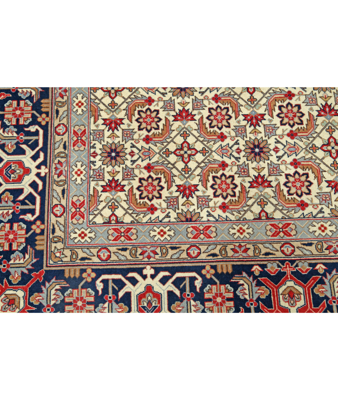 Hand Knotted Heritage Persian Style Wool Rug - 8'2'' x 11'8'' 8' 2" X 11' 8" (249 X 356) / Ivory / Blue