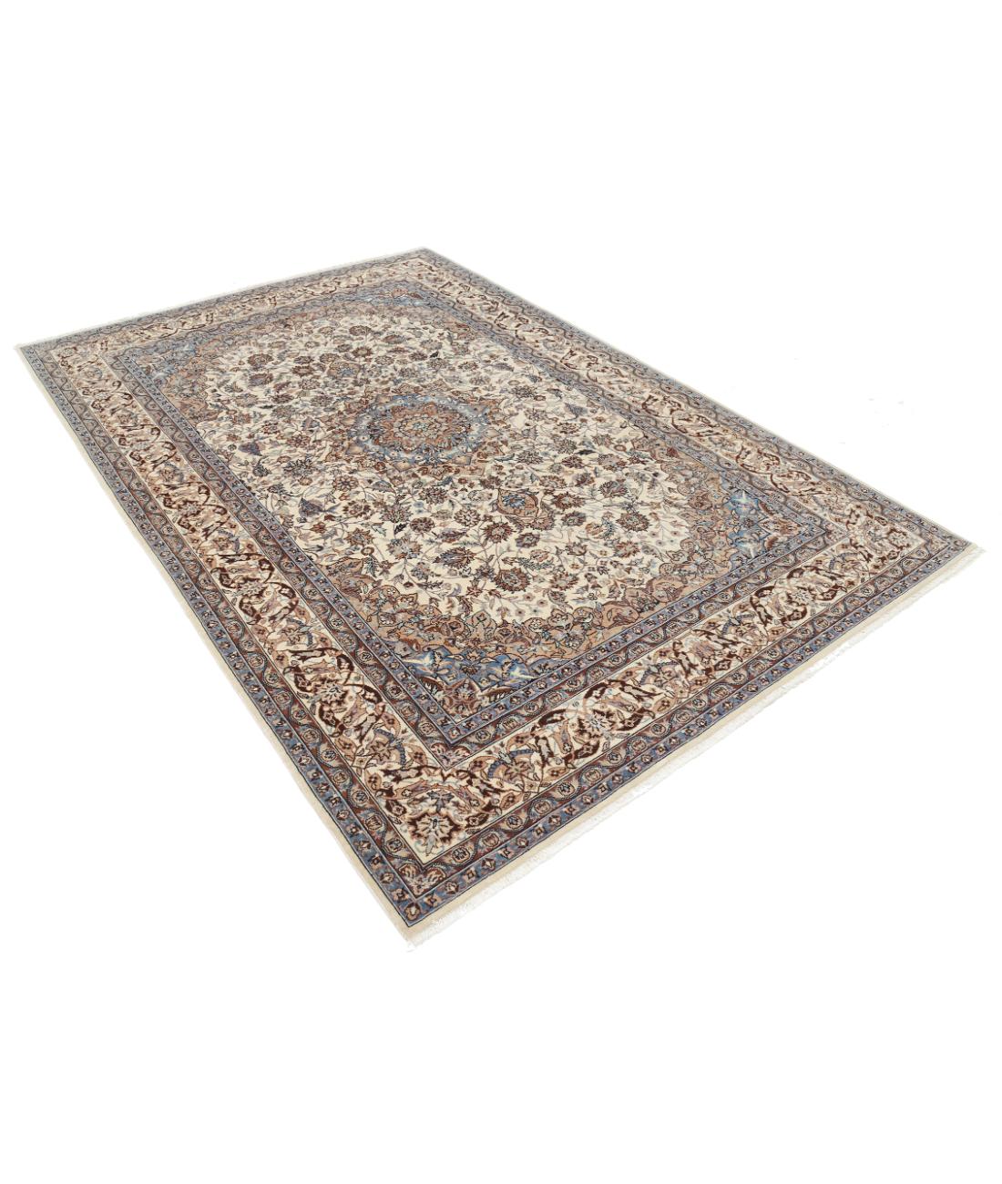 Hand Knotted Heritage Persian Style Wool Rug - 6'1'' x 8'11'' 6' 1" X 8' 11" (185 X 272) / Ivory / Taupe