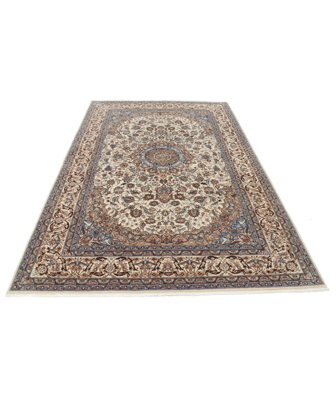 Hand Knotted Heritage Persian Style Wool Rug - 6'1'' x 8'11'' 6' 1" X 8' 11" (185 X 272) / Ivory / Taupe