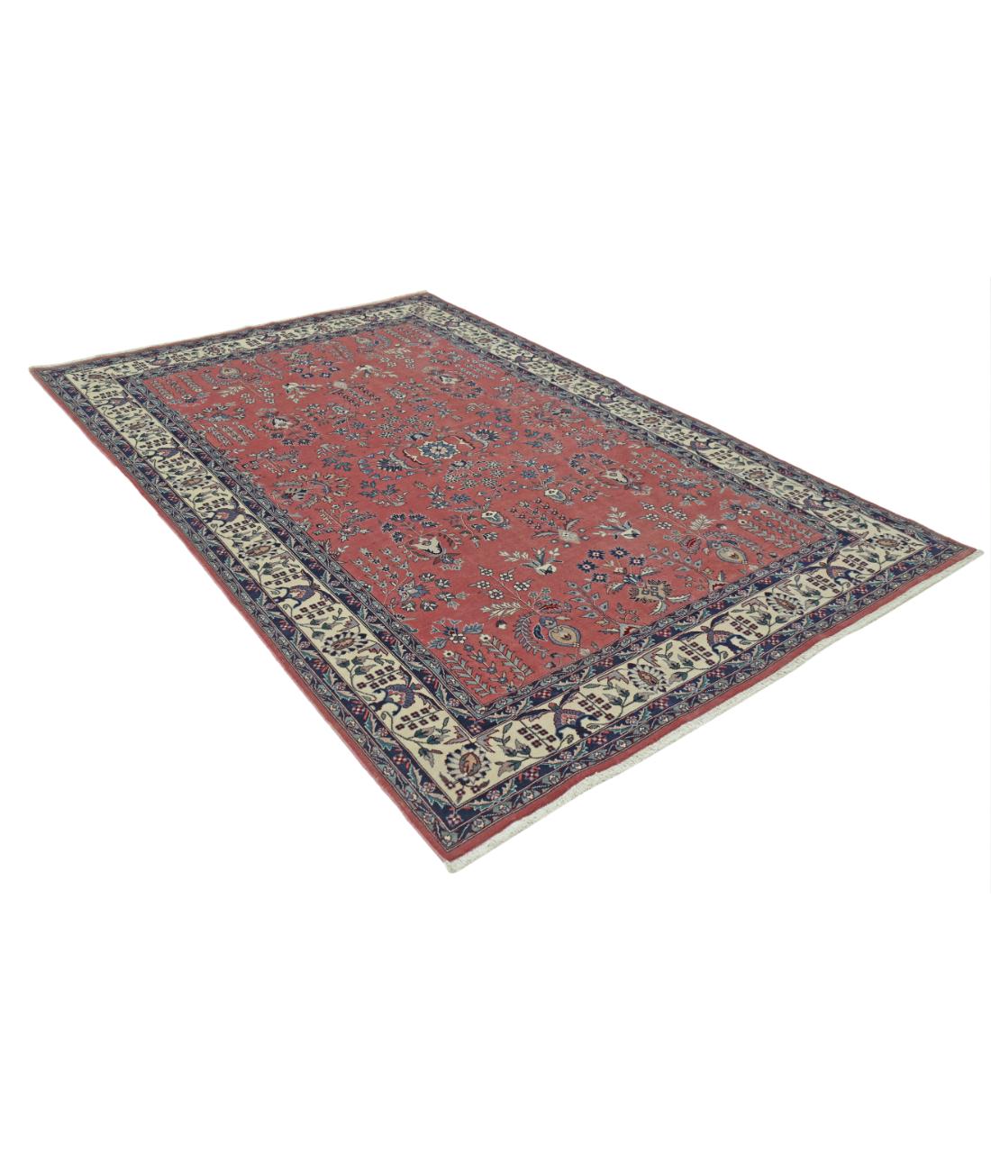Hand Knotted Heritage Persian Style Wool Rug - 5'11'' x 8'11'' 5' 11" X 8' 11" (180 X 272) / Pink / Ivory