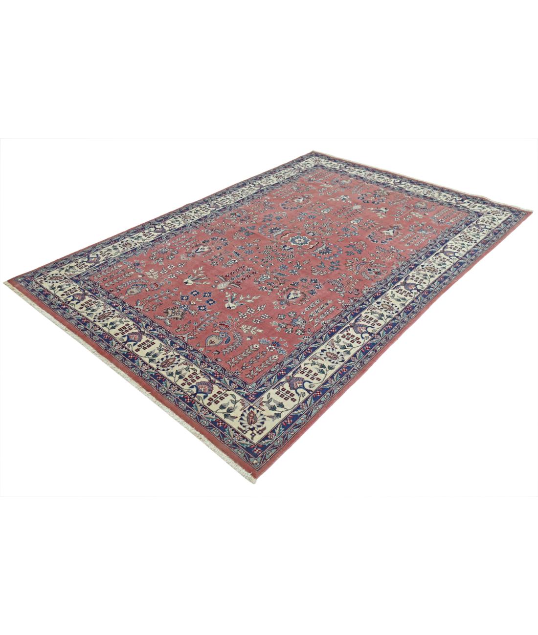 Hand Knotted Heritage Persian Style Wool Rug - 5'11'' x 8'11'' 5' 11" X 8' 11" (180 X 272) / Pink / Ivory