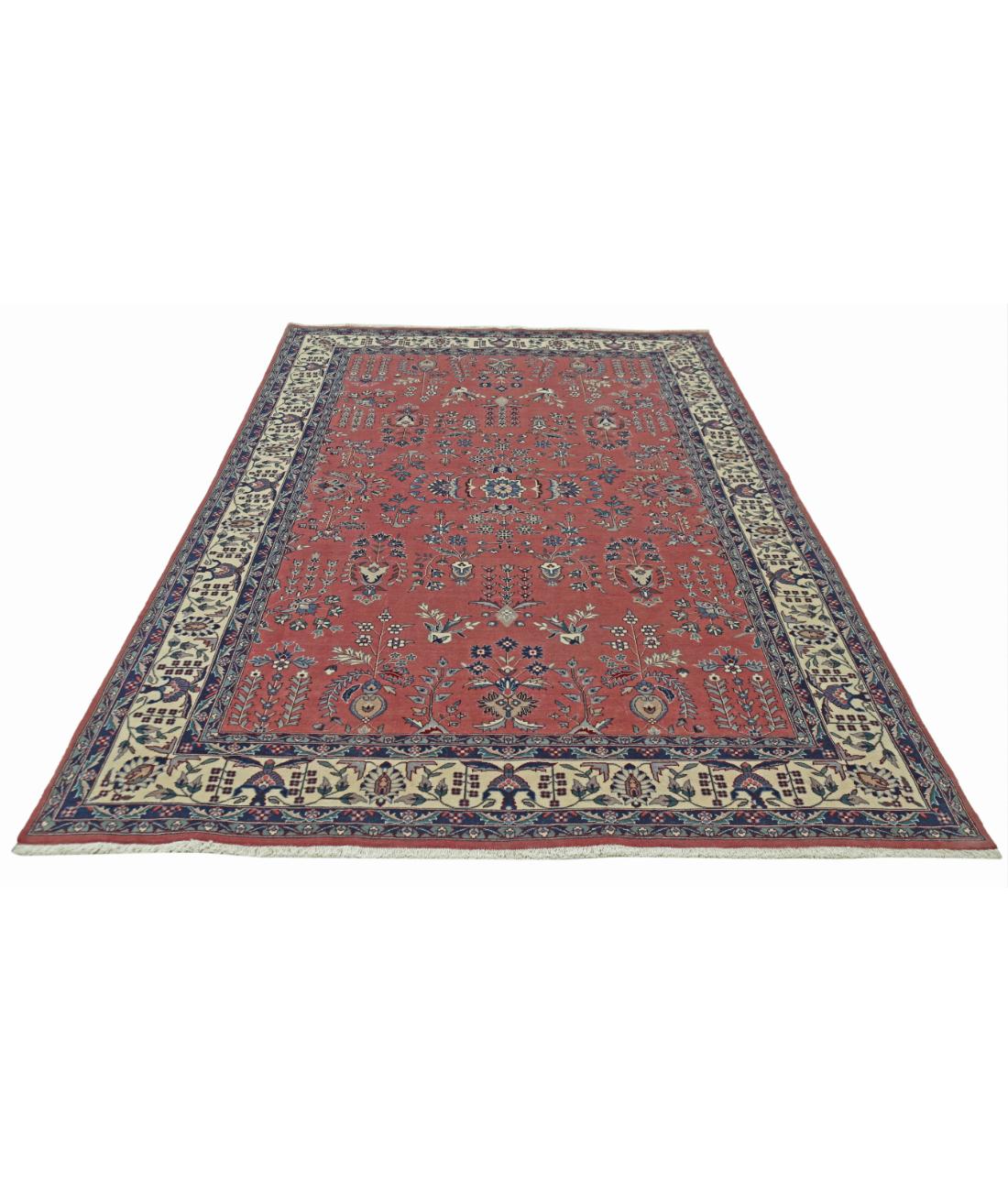 Hand Knotted Heritage Persian Style Wool Rug - 5'11'' x 8'11'' 5' 11" X 8' 11" (180 X 272) / Pink / Ivory