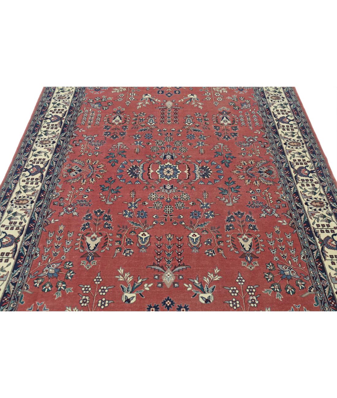 Hand Knotted Heritage Persian Style Wool Rug - 5'11'' x 8'11'' 5' 11" X 8' 11" (180 X 272) / Pink / Ivory
