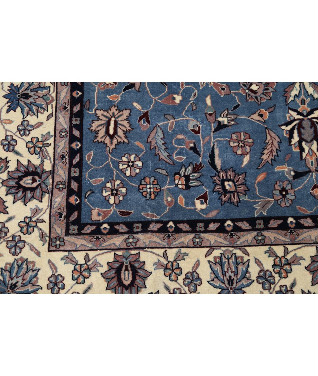 Hand Knotted Heritage Persian Style Wool Rug - 6'1'' x 9'1'' 6' 1" X 9' 1" (185 X 277) / Blue / Ivory