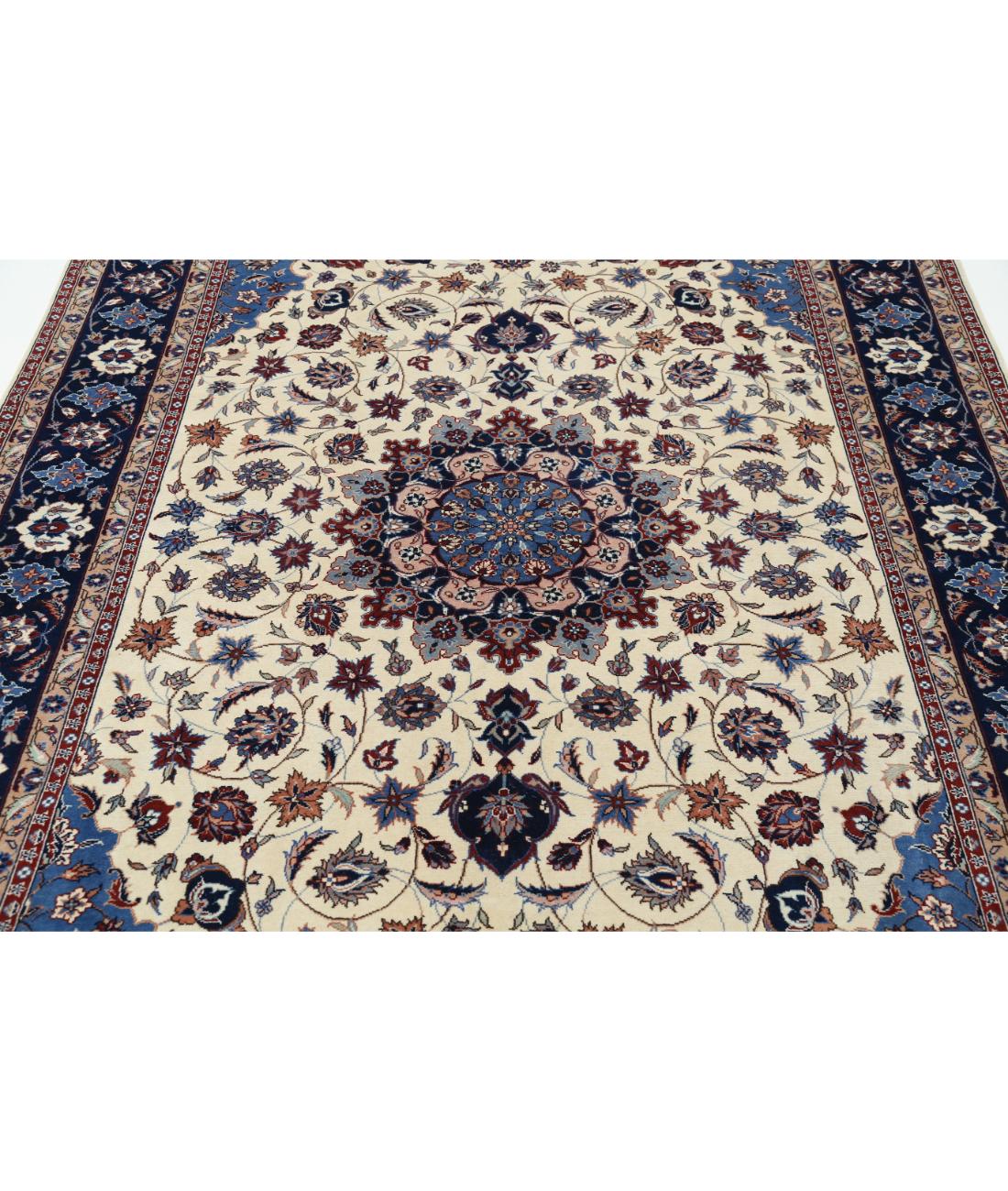 Hand Knotted Heritage Persian Style Wool Rug - 6'0'' x 9'0'' 6' 0" X 9' 0" (183 X 274) / Ivory / Blue
