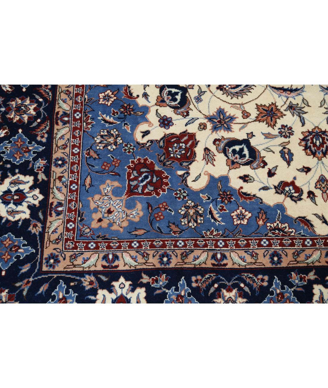 Hand Knotted Heritage Persian Style Wool Rug - 6'0'' x 9'0'' 6' 0" X 9' 0" (183 X 274) / Ivory / Blue