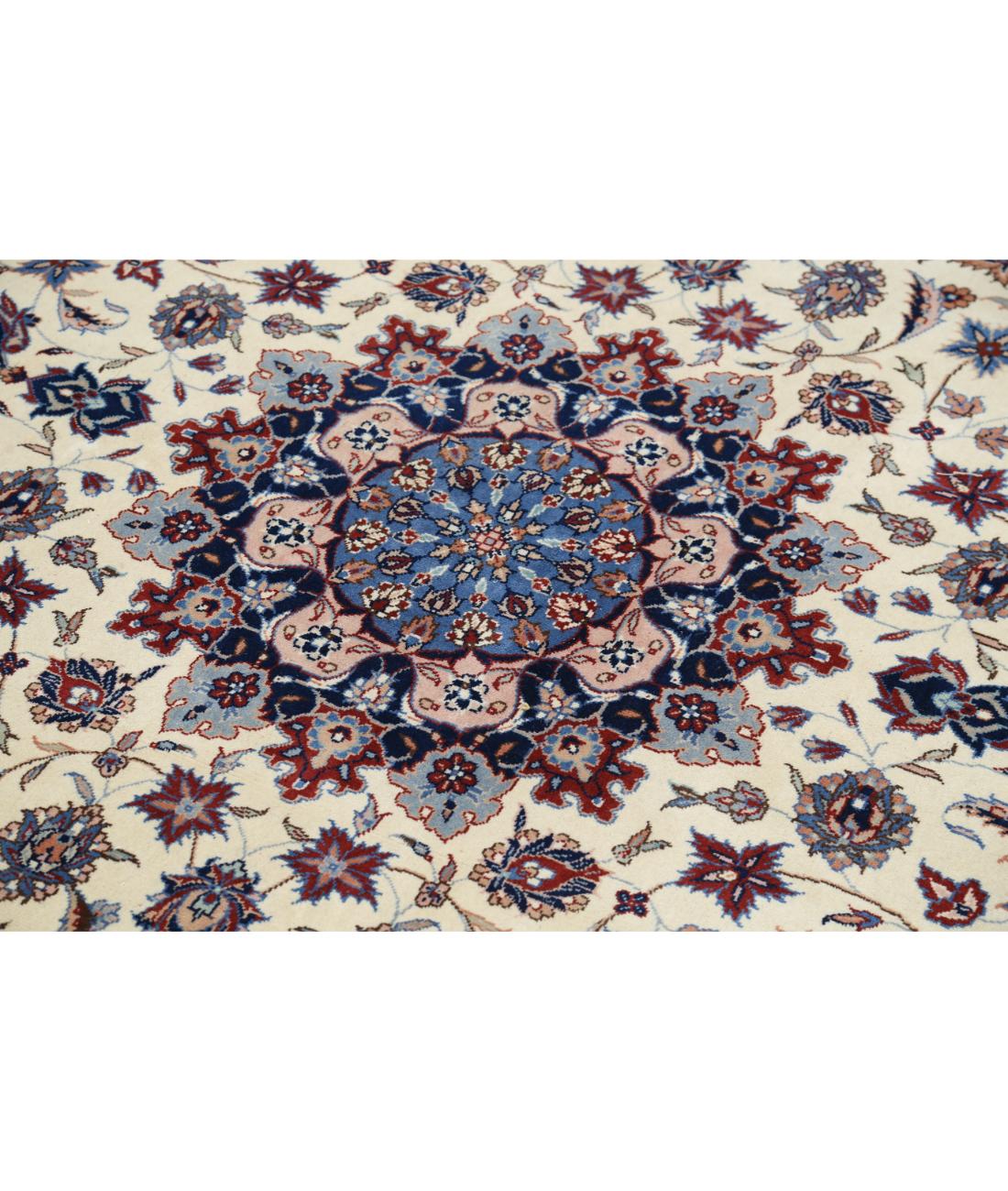 Hand Knotted Heritage Persian Style Wool Rug - 6'0'' x 9'0'' 6' 0" X 9' 0" (183 X 274) / Ivory / Blue