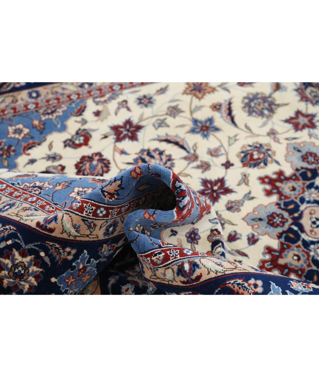 Hand Knotted Heritage Persian Style Wool Rug - 6'0'' x 9'0'' 6' 0" X 9' 0" (183 X 274) / Ivory / Blue