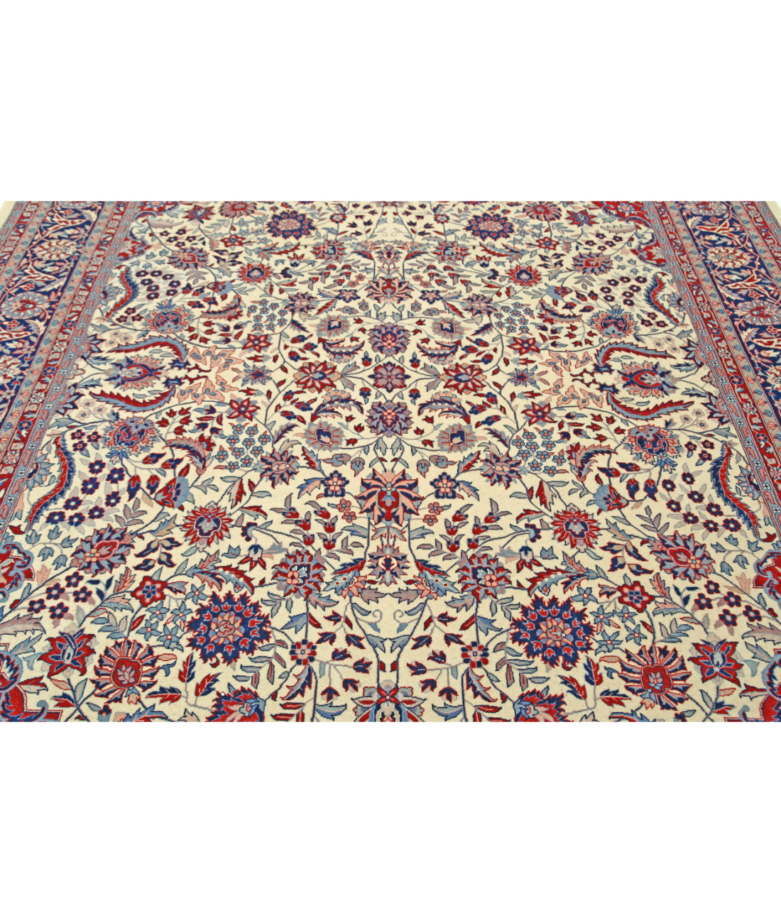 Hand Knotted Heritage Persian Style Wool Rug - 8'2'' x 9'11'' 8' 2" X 9' 11" (249 X 302) / Ivory / Blue