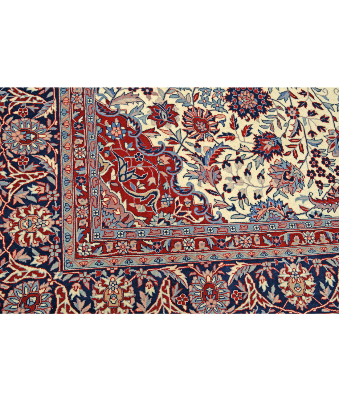 Hand Knotted Heritage Persian Style Wool Rug - 8'2'' x 9'11'' 8' 2" X 9' 11" (249 X 302) / Ivory / Blue