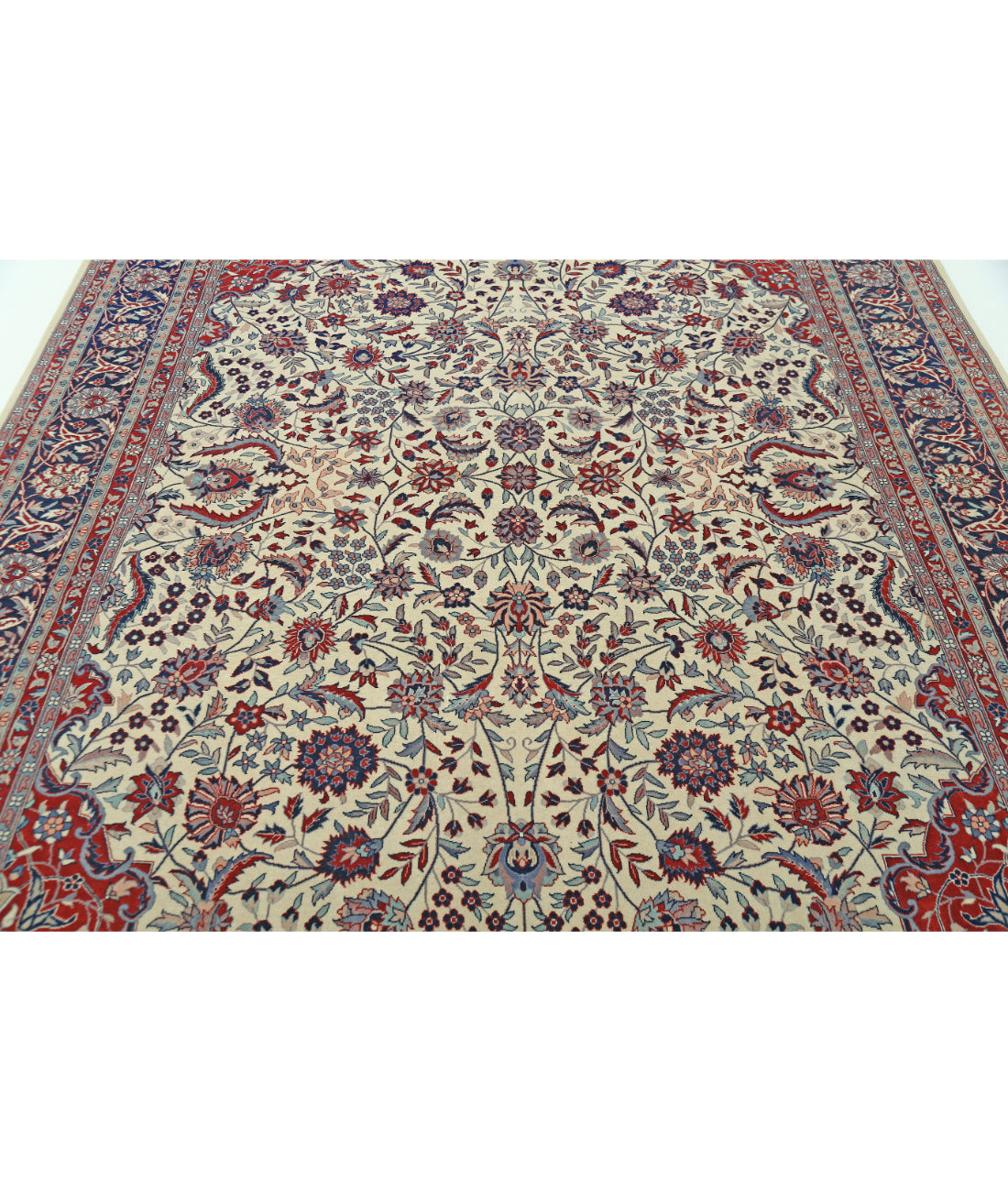 Hand Knotted Heritage Persian Style Wool Rug - 8'0'' x 9'11'' 8' 0" X 9' 11" (244 X 302) / Ivory / Blue
