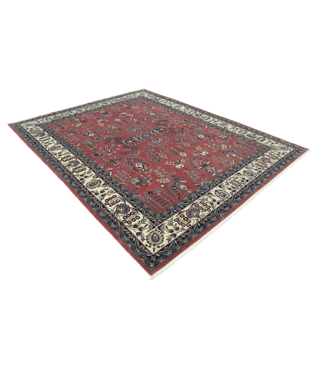 Hand Knotted Heritage Persian Style Wool Rug - 8'0'' x 9'11'' 8' 0" X 9' 11" (244 X 302) / Pink / Ivory