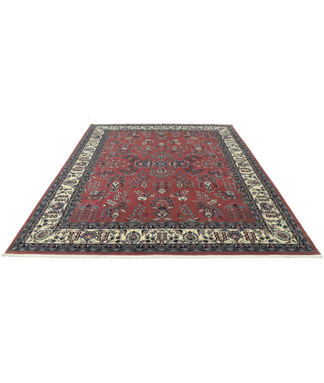 Hand Knotted Heritage Persian Style Wool Rug - 8'0'' x 9'11'' 8' 0" X 9' 11" (244 X 302) / Pink / Ivory