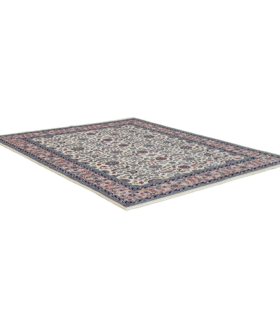 Hand Knotted Heritage Persian Style Wool Rug - 8'1'' x 10'1'' 8' 1" X 10' 1" (246 X 307) / Ivory / Pink