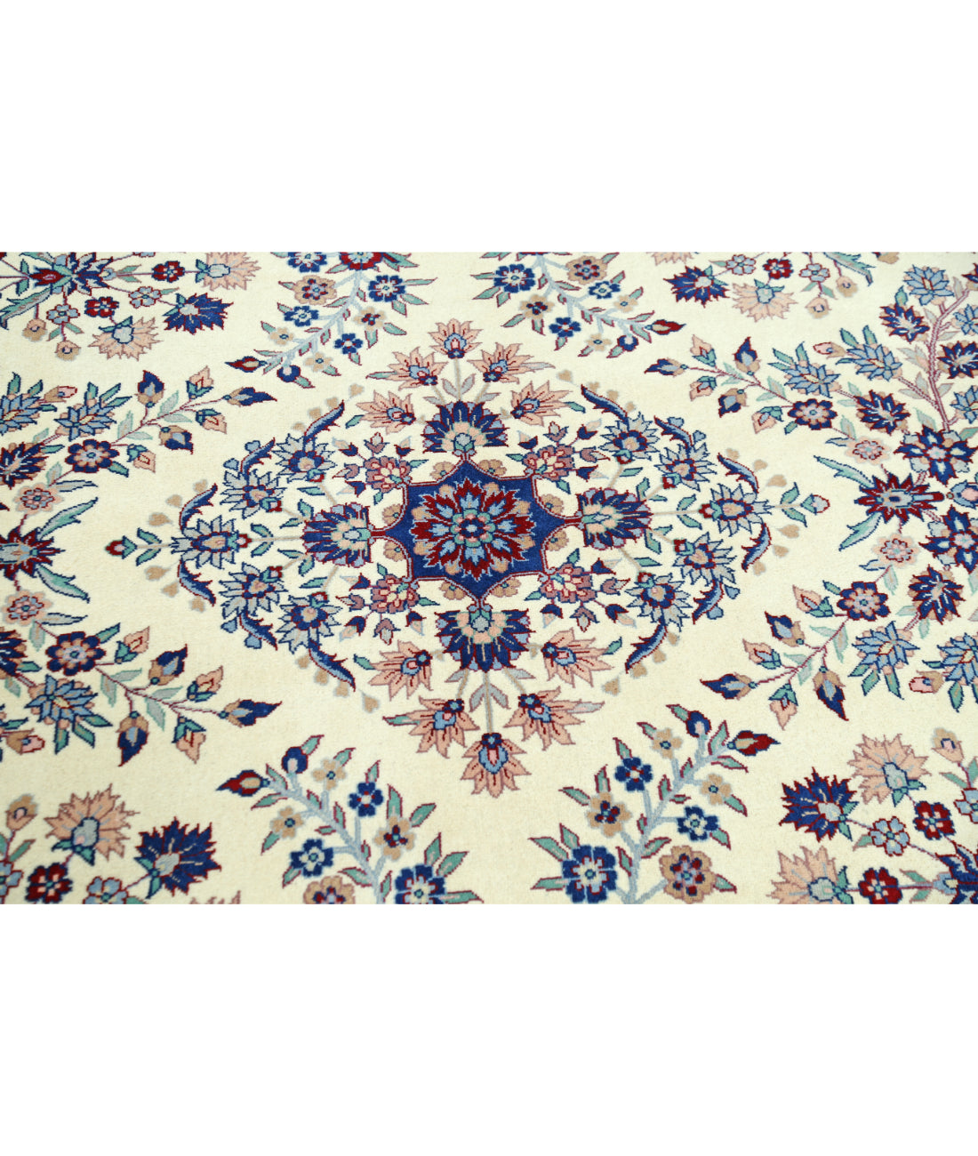 Hand Knotted Heritage Persian Style Wool Rug - 8'3'' x 10'0'' 8' 3" X 10' 0" (251 X 305) / Ivory / Blue