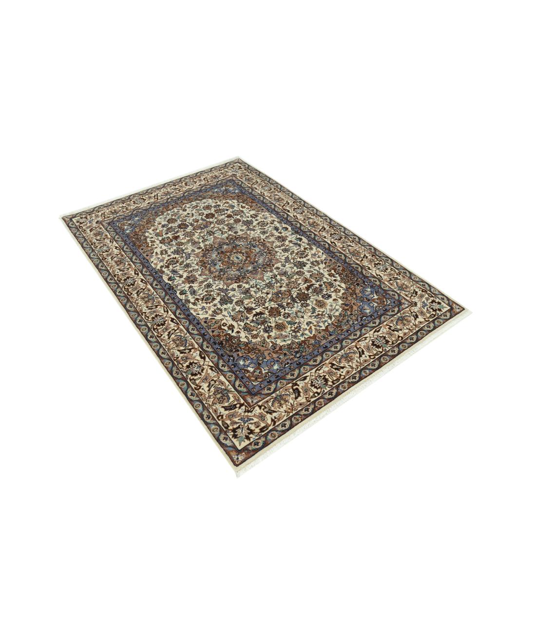 Hand Knotted Heritage Persian Style Wool Rug - 4'0'' x 5'11'' 4' 0" X 5' 11" (122 X 180) / Ivory / Taupe