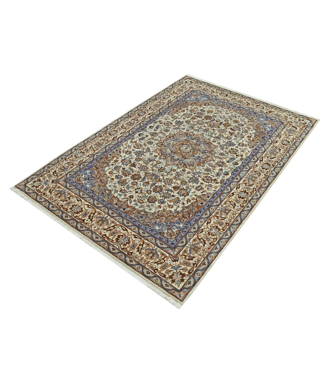 Hand Knotted Heritage Persian Style Wool Rug - 4'0'' x 5'11'' 4' 0" X 5' 11" (122 X 180) / Ivory / Taupe