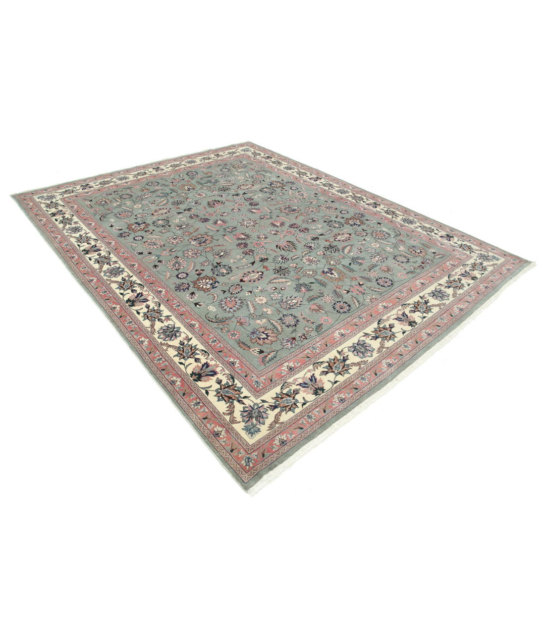 Hand Knotted Heritage Persian Style Wool Rug - 7'10'' x 10'0'' 7' 10" X 10' 0" (239 X 305) / Green / Ivory