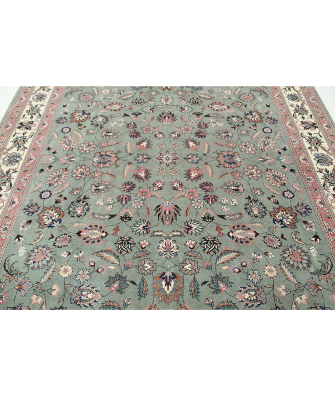 Hand Knotted Heritage Persian Style Wool Rug - 7'10'' x 10'0'' 7' 10" X 10' 0" (239 X 305) / Green / Ivory