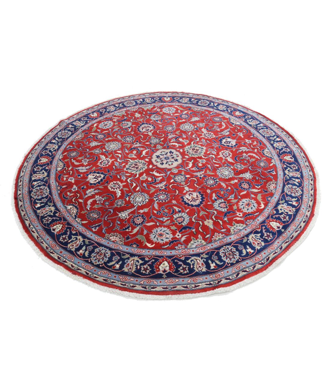 Hand Knotted Heritage Persian Style Wool Rug - 6'6'' x 6'8'' 6' 6" X 6' 8" (198 X 203) / Red / Blue