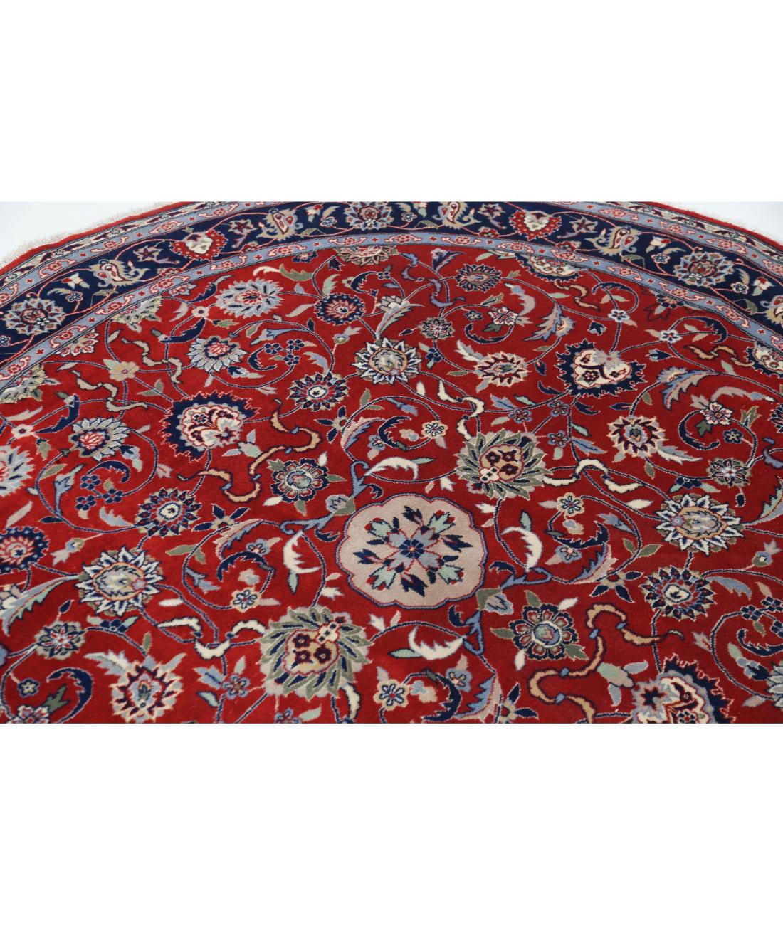 Hand Knotted Heritage Persian Style Wool Rug - 6'6'' x 6'8'' 6' 6" X 6' 8" (198 X 203) / Red / Blue