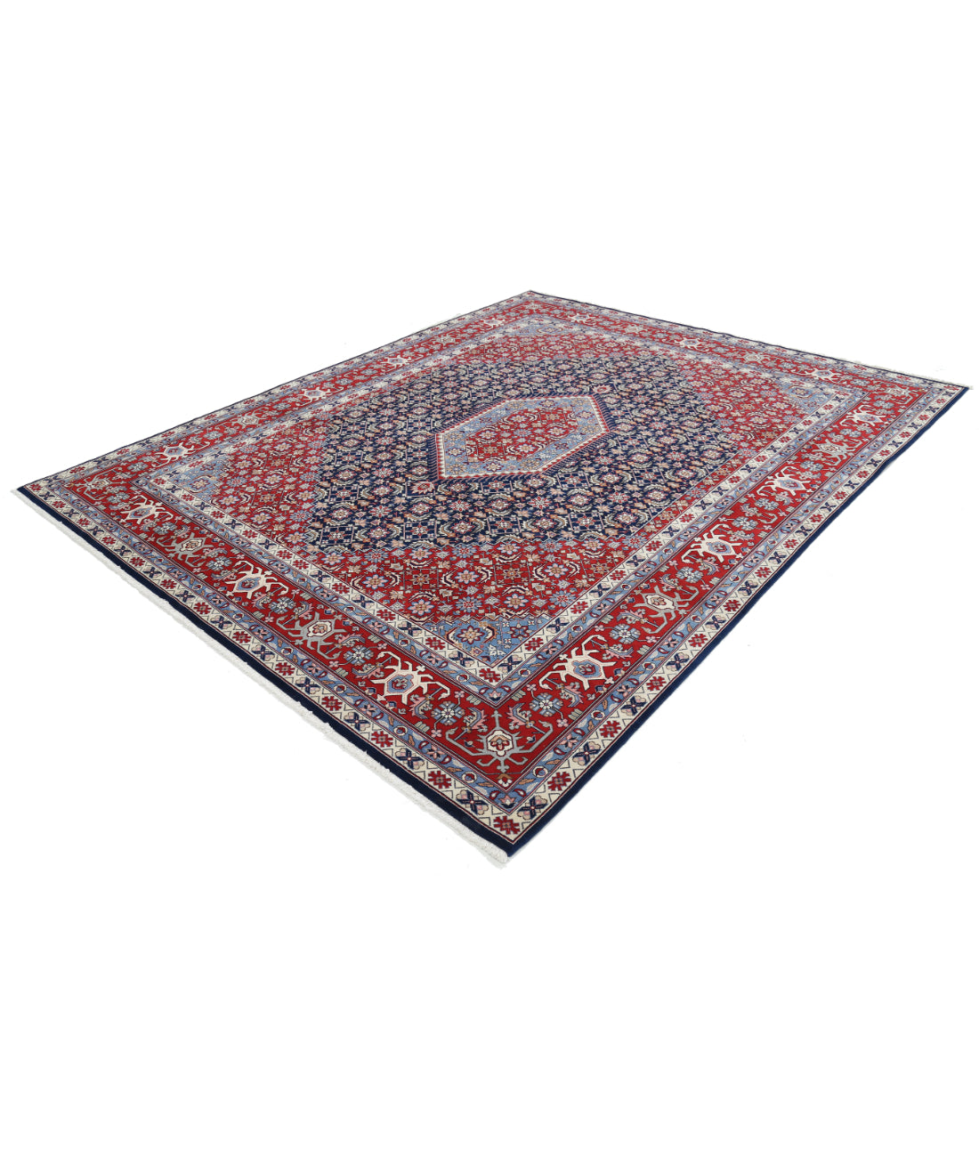 Hand Knotted Heritage Persian Style Wool Rug - 8'0'' x 9'10'' 8' 0" X 9' 10" (244 X 300) / Blue / Red