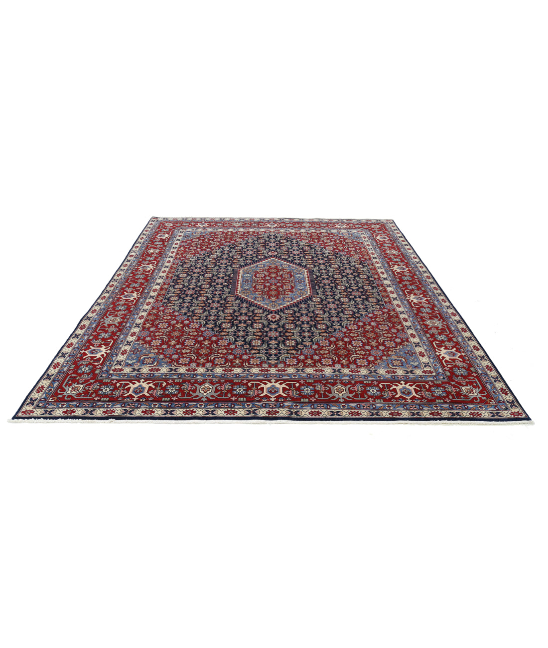 Hand Knotted Heritage Persian Style Wool Rug - 8'0'' x 9'10'' 8' 0" X 9' 10" (244 X 300) / Blue / Red