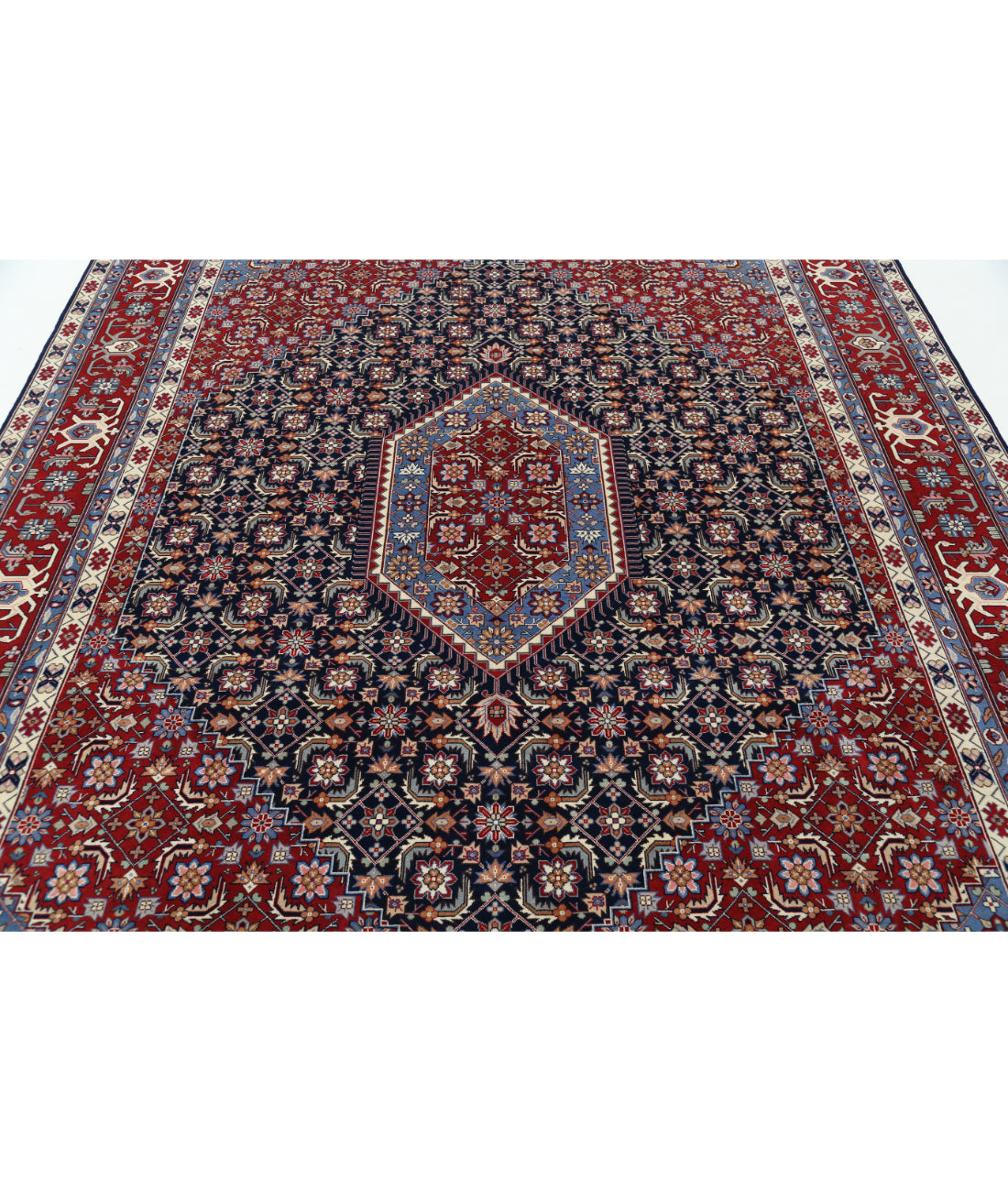 Hand Knotted Heritage Persian Style Wool Rug - 8'0'' x 9'10'' 8' 0" X 9' 10" (244 X 300) / Blue / Red