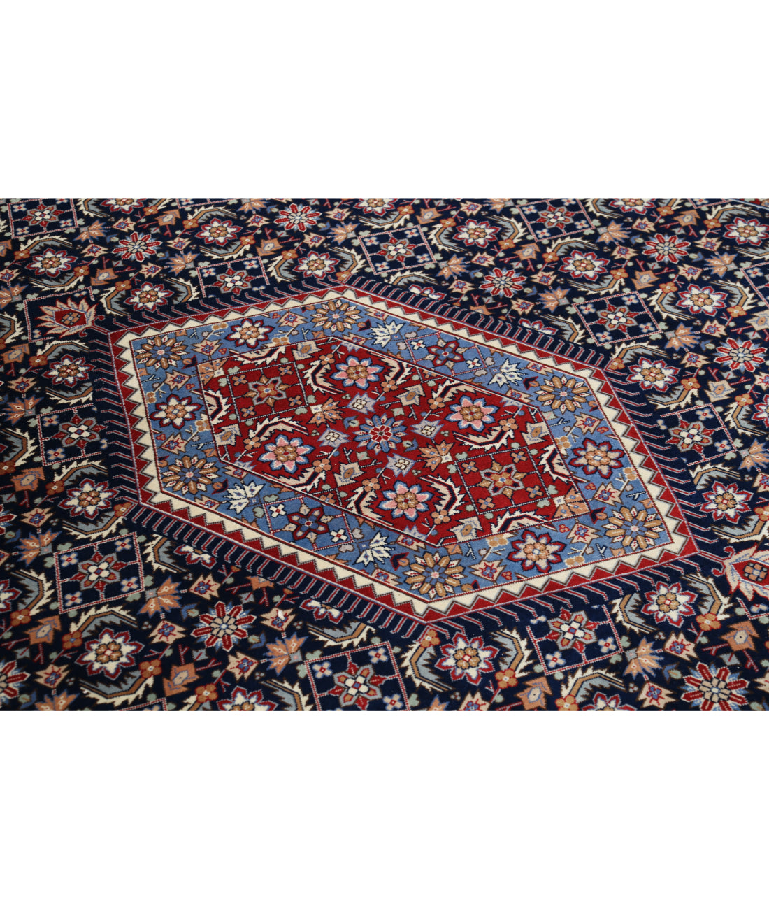 Hand Knotted Heritage Persian Style Wool Rug - 8'0'' x 9'10'' 8' 0" X 9' 10" (244 X 300) / Blue / Red