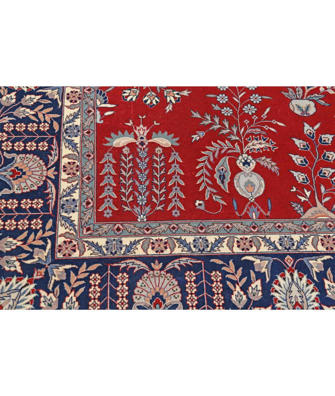Hand Knotted Heritage Persian Style Wool Rug - 10'1'' x 13'11'' 10' 1" X 13' 11" (307 X 424) / Red / Blue