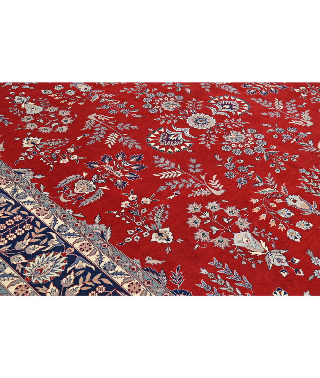 Hand Knotted Heritage Persian Style Wool Rug - 10'1'' x 13'11'' 10' 1" X 13' 11" (307 X 424) / Red / Blue