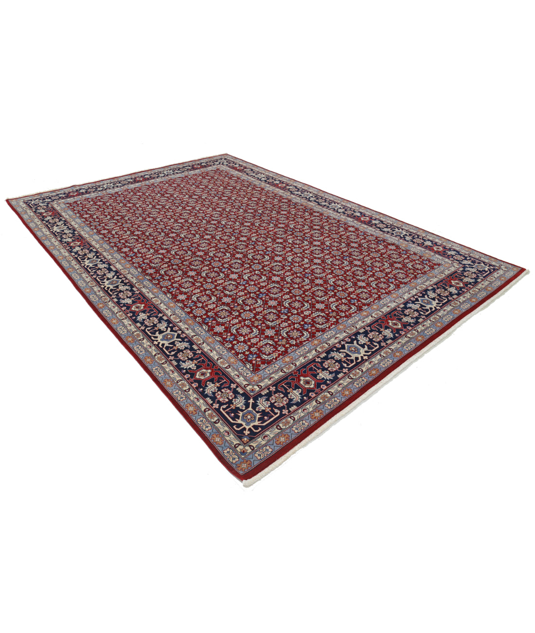 Hand Knotted Heritage Persian Style Wool Rug - 8'1'' x 11'6'' 8' 1" X 11' 6" (246 X 351) / Red / Blue