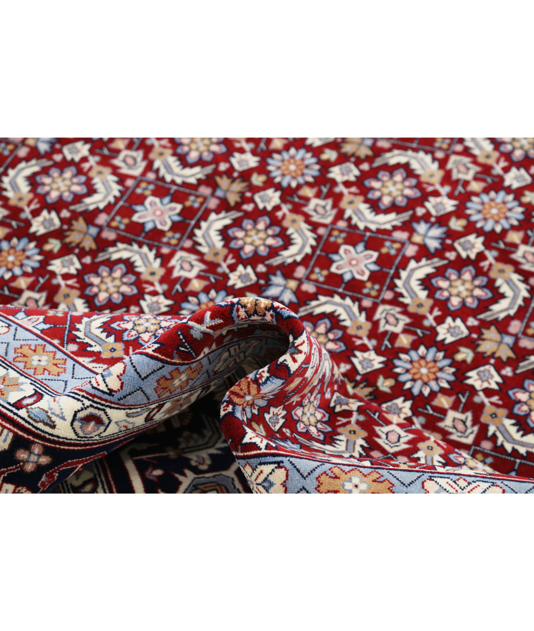 Hand Knotted Heritage Persian Style Wool Rug - 8'1'' x 11'6'' 8' 1" X 11' 6" (246 X 351) / Red / Blue